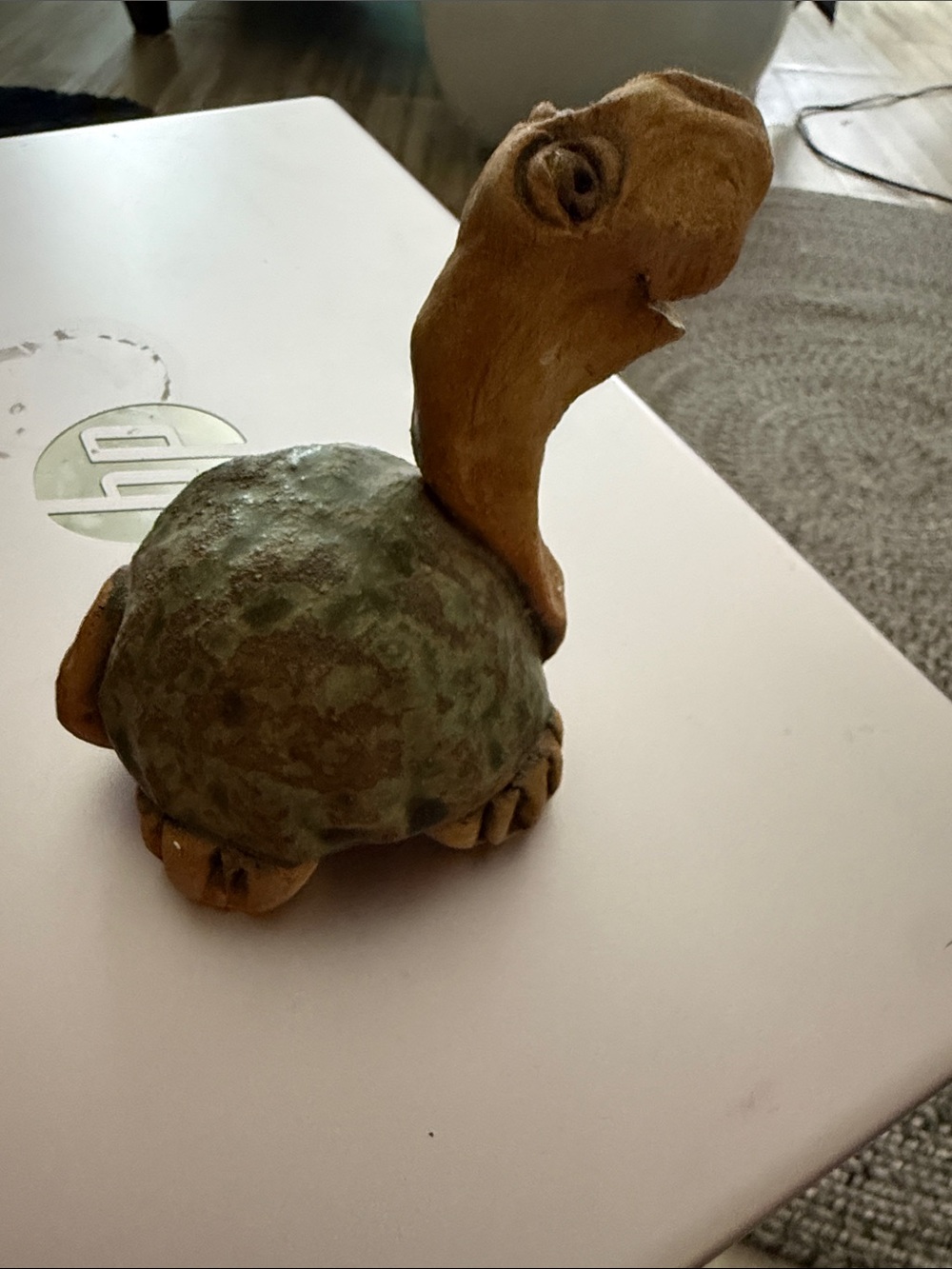 Decorative pottery  Turtle Figurine for Reptile Terrariums - Brown & Green